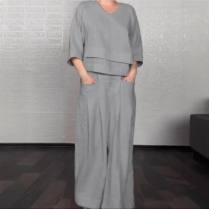 Casual Loose Irregular Cotton Linen Women's Top Set Spring Summer New