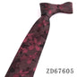 NEW 8cm Wide Tie For Man Jacquard Necktie Luxury Flower Business Neck Tie Suit Cravat Dark Red Ties For Wedding Party Men Gift
