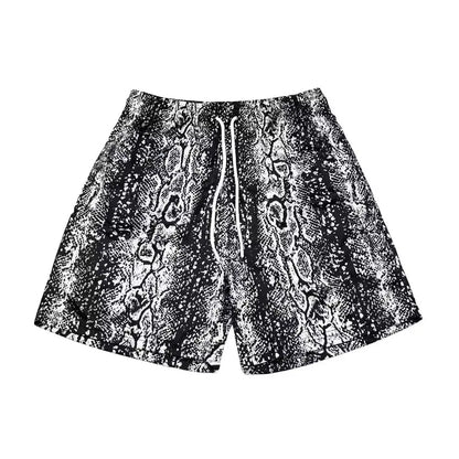 Men's Scale Printed Pattern Casual Shorts Boys Summer Cool Hawaiian 3D Printed Casual Swim Trunks Drawstring Surfboard Shorts