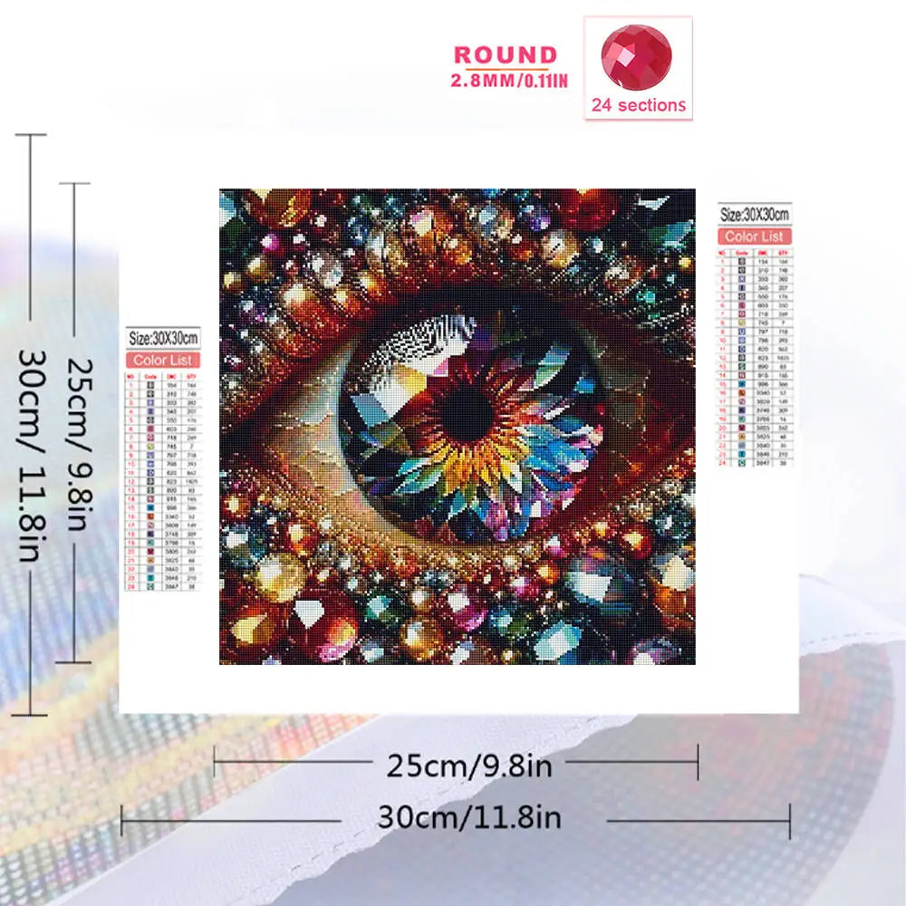 Momoart DIY Diamond Painting Eye Portrait DIY Mosaic New Arrival Full Square Round Diamond Embroidery Handmade Gift
