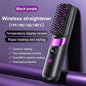 Electric Hair Straightener Brush Rechargeable Ceramic Styling Comb with Temperature Display for Women Daily Care