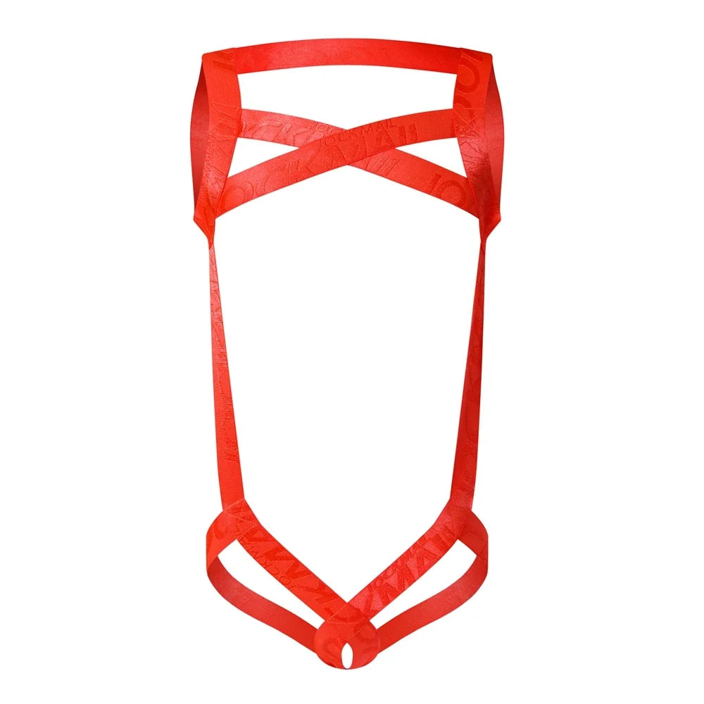 Sexy Lingerie Man Harness Chest Bodysuit Fetish Men Hollow Out Bondage Jockstrap Gay Underwear Men's Jumpsuit Ring Strap Fun
