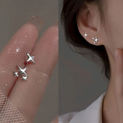 Stainless Steel Golden Double-Layer Hollow Flower Hoop Earring for Women Vintage Flower Earrings for Daily Wear Jewelry Gifts