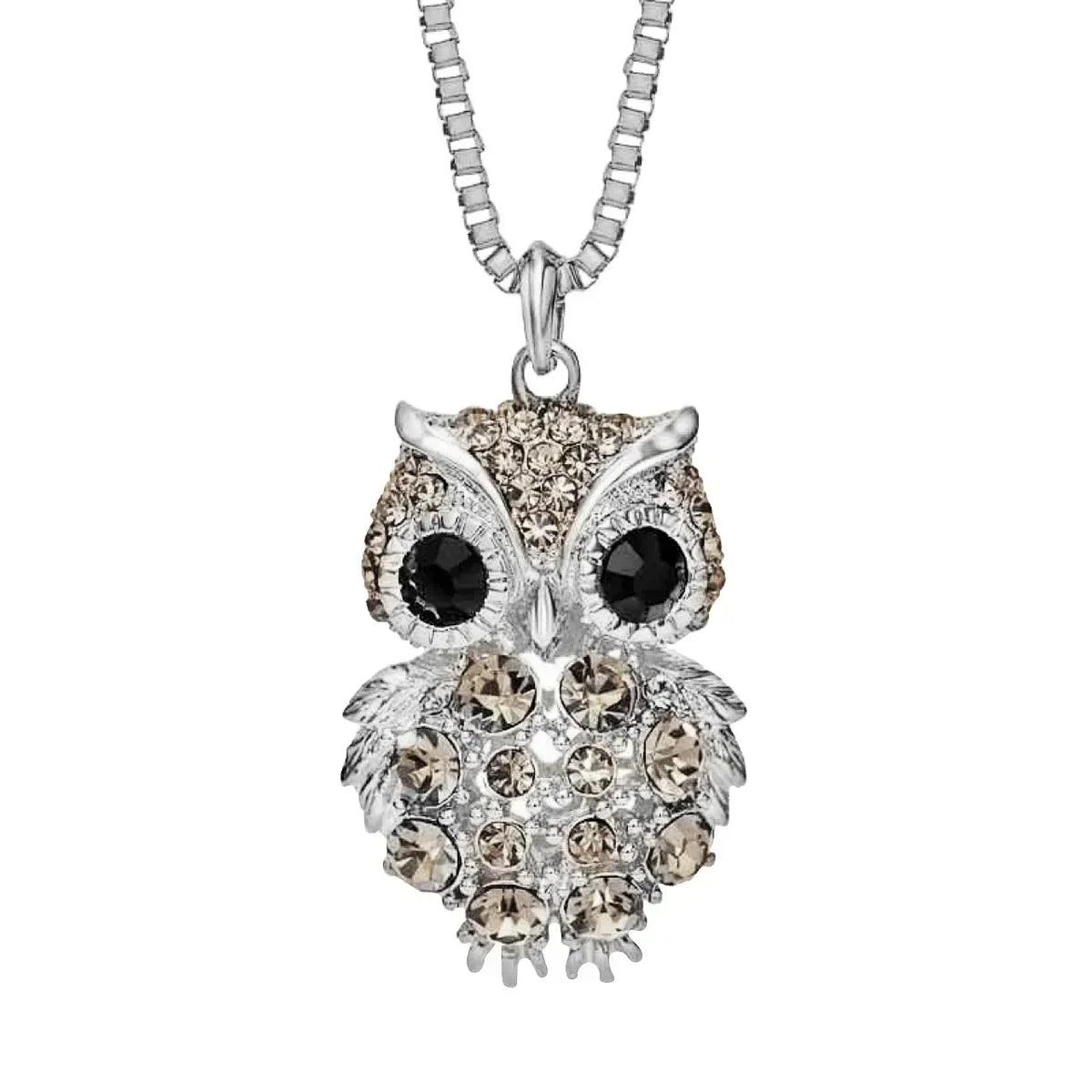 2024 New Korean Cute Sweater Chain Crystal Owl Necklace Long Women's Autumn and Winter Clothes Pendant Accessories