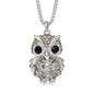 2024 New Korean Cute Sweater Chain Crystal Owl Necklace Long Women's Autumn and Winter Clothes Pendant Accessories