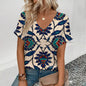 Women's Plus Size T-Shirt Summer V-Neck T Shirt For Women Daily Fashion Short Sleeve Casual T-Shirt 3d Print Female Clothes