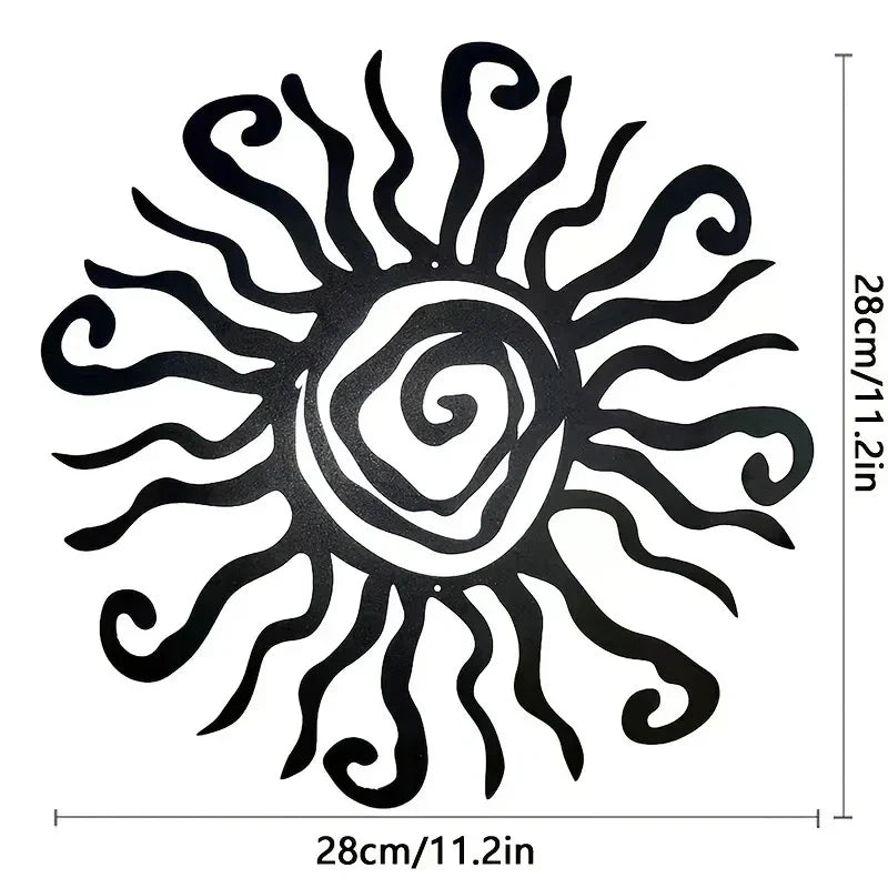 DDPNKL Wacky Sun Metal Wall Art Outdoor Decor 18 Inches Rust Proof Wall Sculpture Ideal for Kitchen Bathroom Living Room Decor