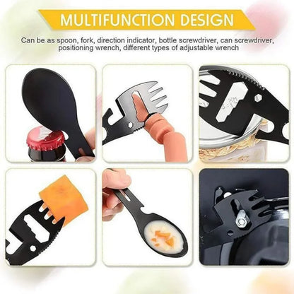 Camping Cutlery Set, 5-in-1 Outdoor Survival Gear, Travel Hiking