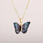 Huitan Aesthetic Butterfly Pendant Necklace for Women Silver Color/Gold Color Inlaid Shiny CZ Fashion Party Accessories Jewelry