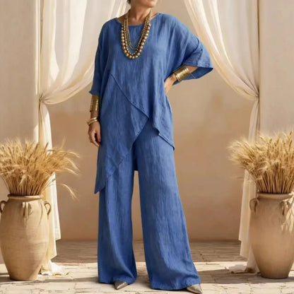 Fashion Loose Women's Matching Sets Casual Half Sleeve Loose Tops and