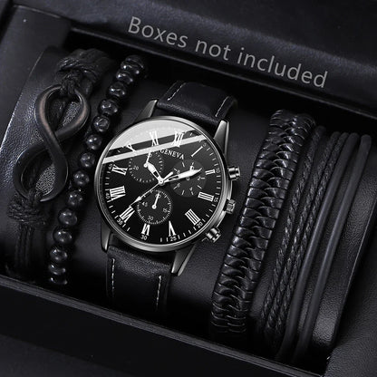 New Hip Hop Mens Fashion Watches Luxury Male Clock Wristwatch Sport MensWrist Watch Bracelet Set Relogio Masculino