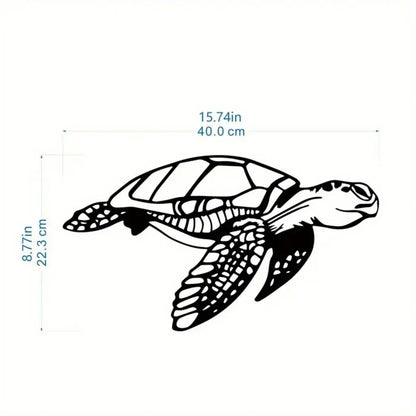 Black Metal Sea Turtle Wall Art - Perfect Beach Theme Decor for Living Room. Stunning Beach Wall Decorations