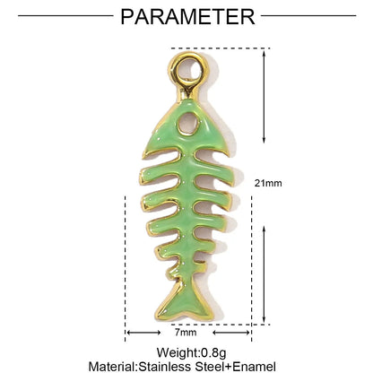 3pcs/Lot Stainless Steel Enamel Plam Flip Flop Shell Diy Charm Women Watermelon Strawberry Necklace Pendant Summer Ocean Jewelry