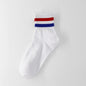 Vintage Two Stripes Sports Cotton Men Ankle Socks Streetwear Hiphop Skate Hiphop Athletic White Black Shcool Designer Punk Boy