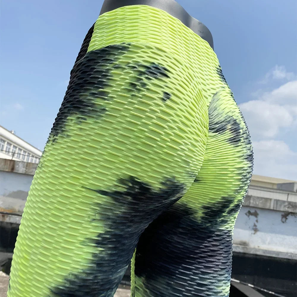 Yoga Clothes Pants Jacquard Peach Hip Tie Dye Women's Gym Legging Sport Outfit for Woman Yoga Wear Leggings Sport Women Fitness