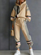 Plus Size Striped Sweatshirt & Pants Set