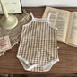 Newborn Baby Romper Sleeveless Plaid Baby Jumpsuit Summer