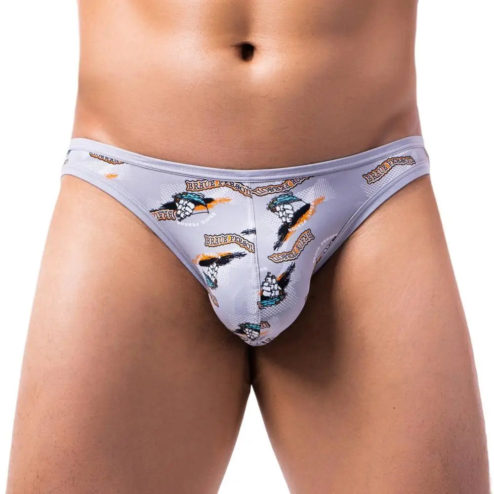 BRAVE PERSON Sexy Men Underwear Briefs Nylon Print Underpants Male Panties Sexy Bikini Briefs for Man New Arrival