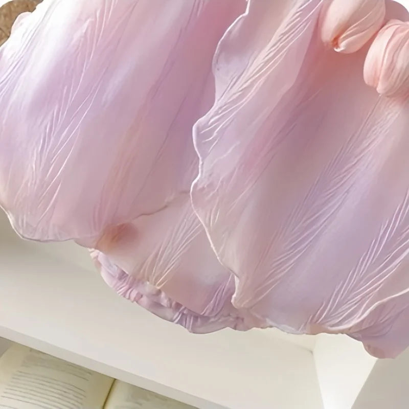 Adorable 0-24m Baby Girls Tulip Decor Bodysuit Summer Halter Sling