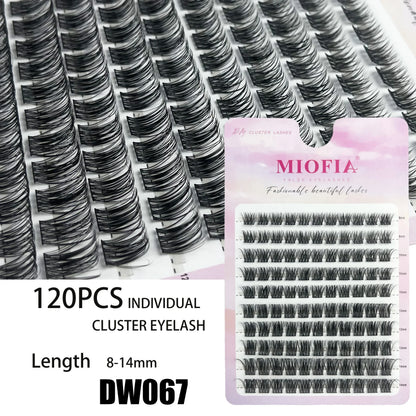 MIOFIA DIY Eyelash Clusters Fluffy Natural Anime Lashes 8-14mm Mixed Length Large capacity 3D Russian Volume Eyelash Extension