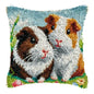 Knot Pillow Package Cartoon Animals Latch Hook Kit Cushion Pillowcase Kussen Set For Needlework Dog Raccoon Latch Hook Kits DIY