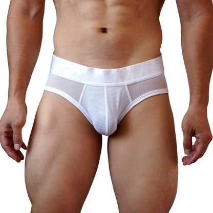 Jockmail Men Briefs Mens Panties Sexy Transparent Mesh Ice Silk Gay Men Underwear Sissy Men Underpants Ropa Interior Hombre