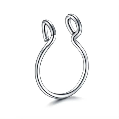 1/4pcs Women Fake Piercing Nose Ring Hoop Septum Piercing Nose Clip