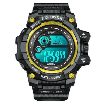 Men LED Digital Watch – Luminous Waterproof Sport Military Wristwatch
