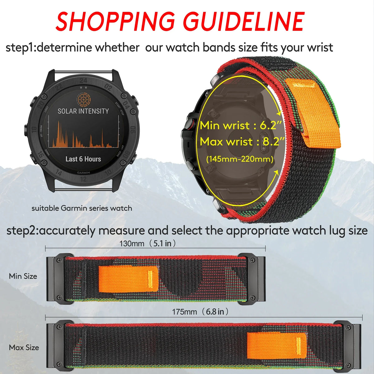Garmin QuickFit 20/22/26mm Woven Nylon Trail Loop Band