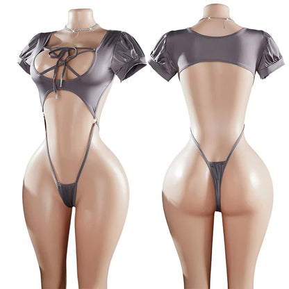 Sexy Lingerie Women Crotchless Hollow Pajamas Erotic Costume Teddy  Backless Office Exotic Outfit Role Play Bondage Underwear