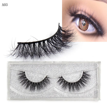 LEHUAMAO 5D Mink Hair False Eyelashes Wispy Cross Natural Mink Lashes Fluffy Eyelash Extension Tools Makeup Handmade Eye lashes