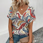 Women's Plus Size T-Shirt Summer V-Neck T Shirt For Women Daily Fashion Short Sleeve Casual T-Shirt 3d Print Female Clothes