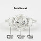 3/6cttw Real Moissanite Engagement Ring with Certificate 3-Stone Oval