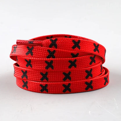 Black Red Banned Shoe Laces for Af1/aj MWTD Chicago Striped Infrared