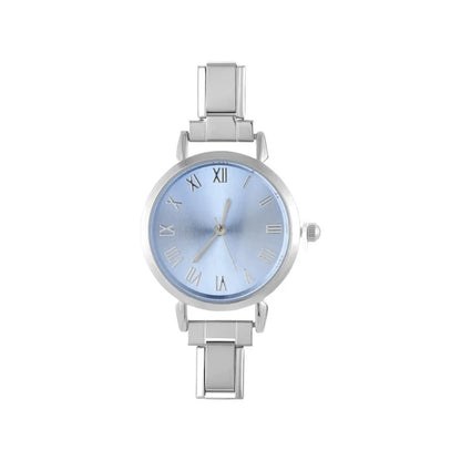 1PC 's Stainless Steel Round Simple Watch Bracelet Bangle for Friend