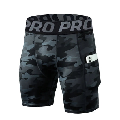 Compression Shorts Men with Pocket, Spandex Running Shorts Sport Athletic Workout Performance Underwear