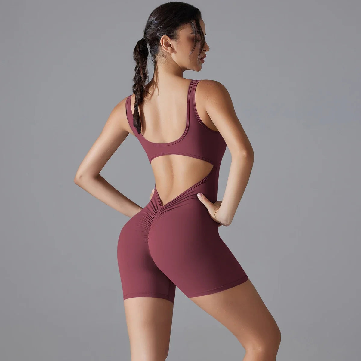 VibeFlex Women's Scrunch Jumpsuit - Yoga & Gym Ready