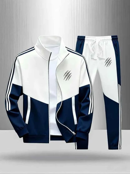 Men's Colorblock Tracksuit 2-Piece Set