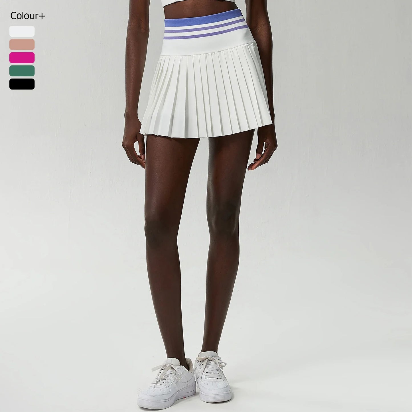 High-Waist Pleated Skort with Pockets for Active Women