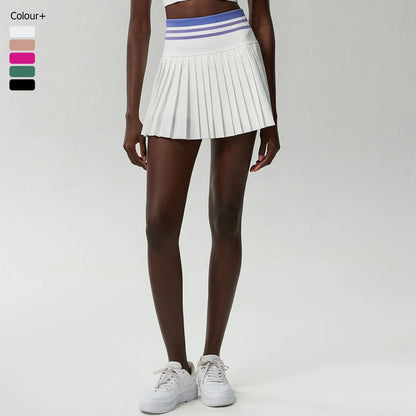 High-Waist Pleated Skort with Pockets for Active Women
