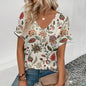 Women's Plus Size T-Shirt Summer V-Neck T Shirt For Women Daily Fashion Short Sleeve Casual T-Shirt 3d Print Female Clothes