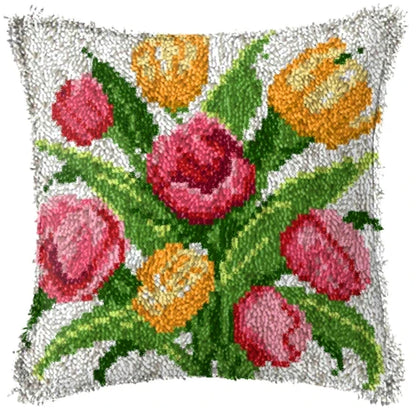 Knot Pillow Package Latch Hook Kit Cushion Pillowcase Kussen Set For Needlework DIY Butterfly Flower Plant Series Latch Hook Kit