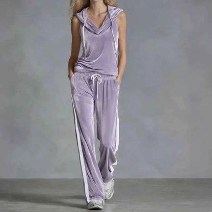 Summer Casual Women's Velvet Tracksuit Set