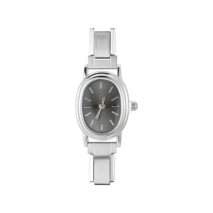 1PC 's Stainless Steel Round Simple Watch Bracelet Bangle for Friend