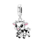 Hot Sale 925 Sterling Silver Dog Cat Cute Pet Animals Pendant Birthday Party Gift for Women Bangle Bracelet Necklace DIY Jewelry