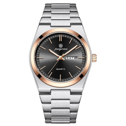 PAAZOMU Luxury Sport Quartz Man Wristwatch Waterproof Luminous Date Week Men Watches Stainless Steel Men's Watch Male Reloj+box
