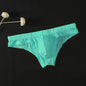 Sexy Men's Transparent Ice Silk Solid Color Panties Low-Waisted Breathable Underwear Pump Man Underpants Men Bulge Pouch Briefs