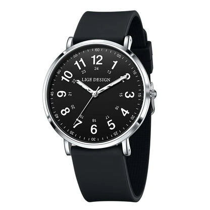 Women's Arabic Numeral Silicone Quartz Watch