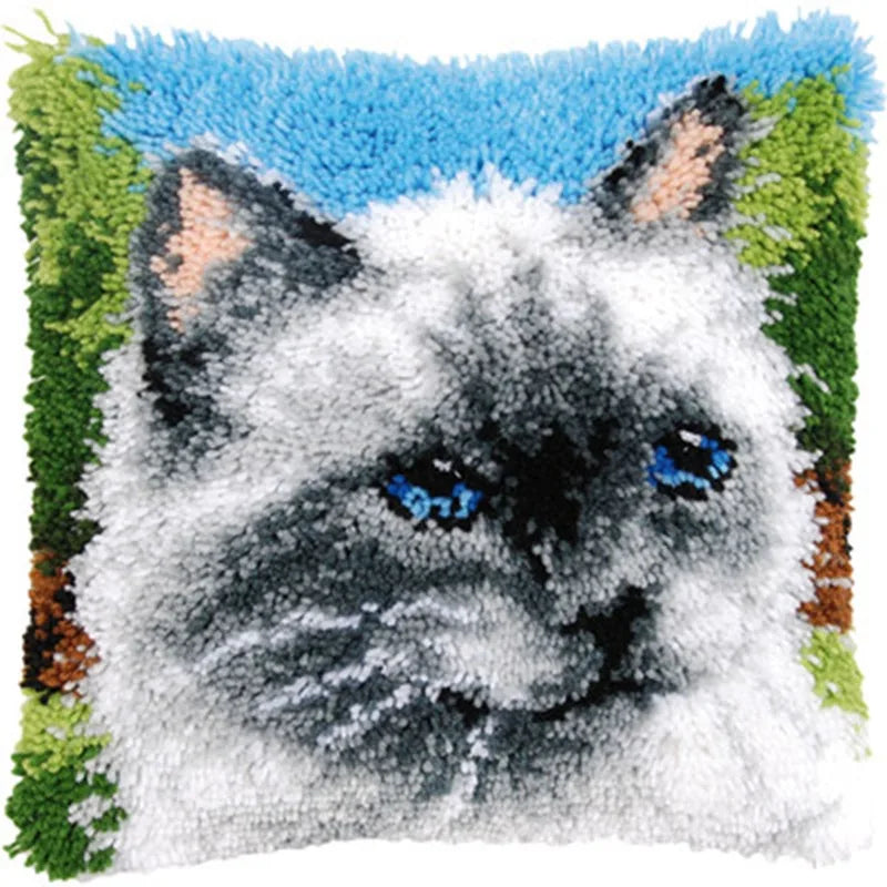 Cats Latch Hook Kits Pillow Cover