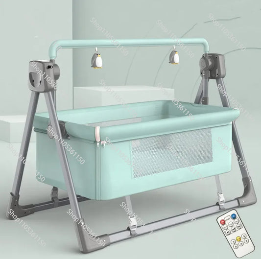 Custom Multi-function Electric Baby Rocking Cradle Bed Easy Foldable Baby Bassinet with Music Mosquito Net Electronic Baby Swing
